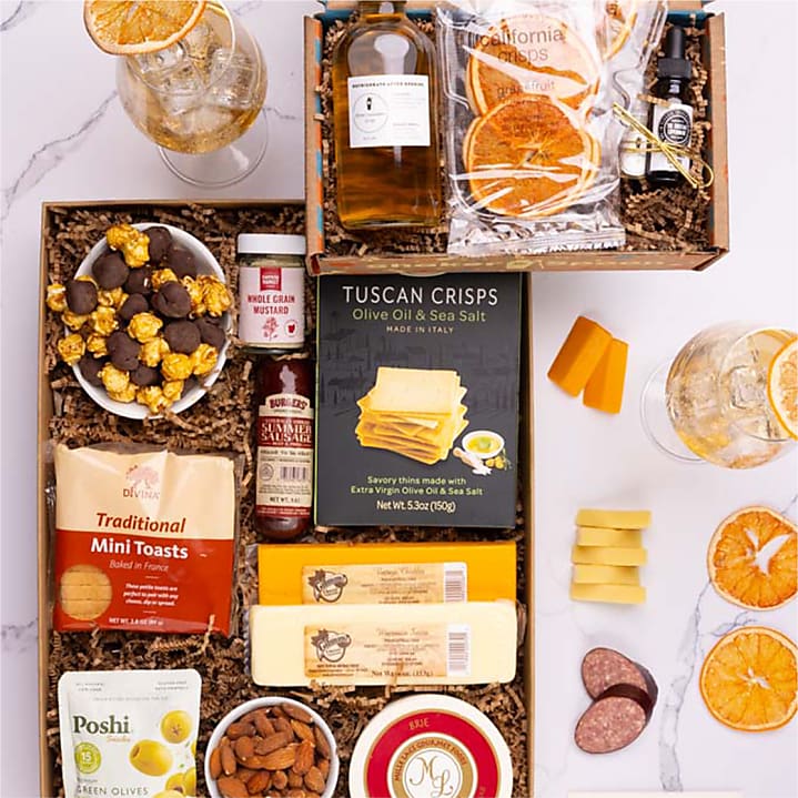 product image for Deluxe Cheese & Charcuterie Box with Garden Party Spritz Cocktail Kit