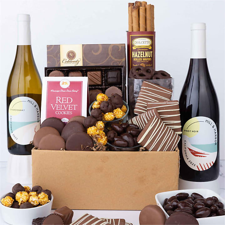 product image for Deluxe Sweet Treats Chocolate Gift Box with Wine