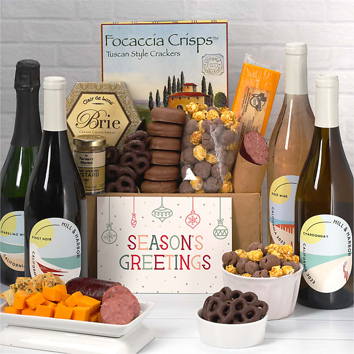 product image for Season's Greetings Gourmet Gift Box with Wine