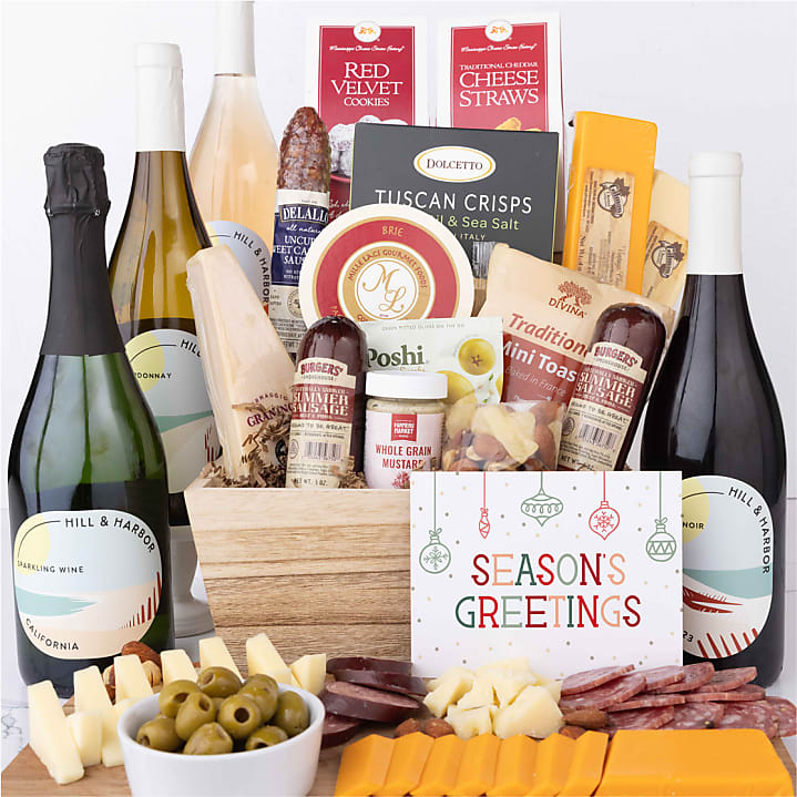 product image for Season's Greetings Premium Charcuterie & Wine Gift Basket
